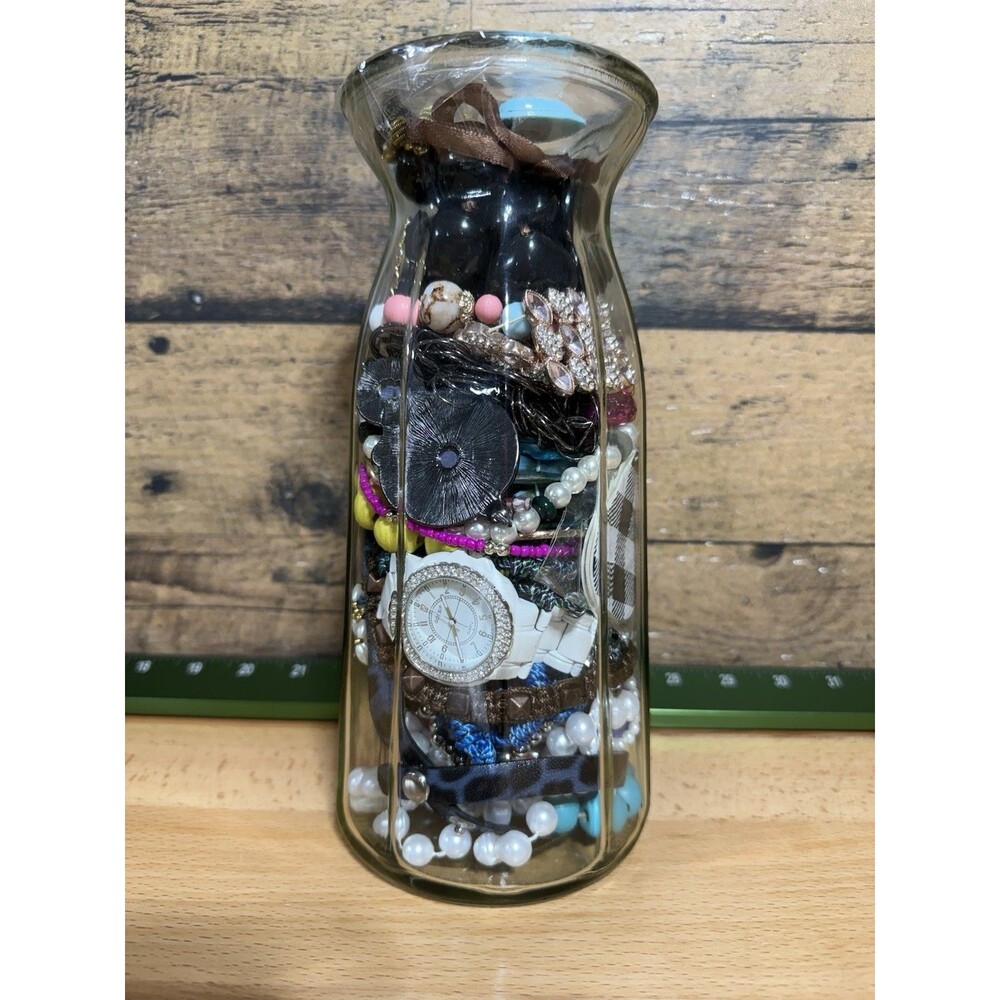 🔥💎💍Mystery Jewelry  Vase Large Necklaces Watch Ring Braclet Jar Goodies ~4lb